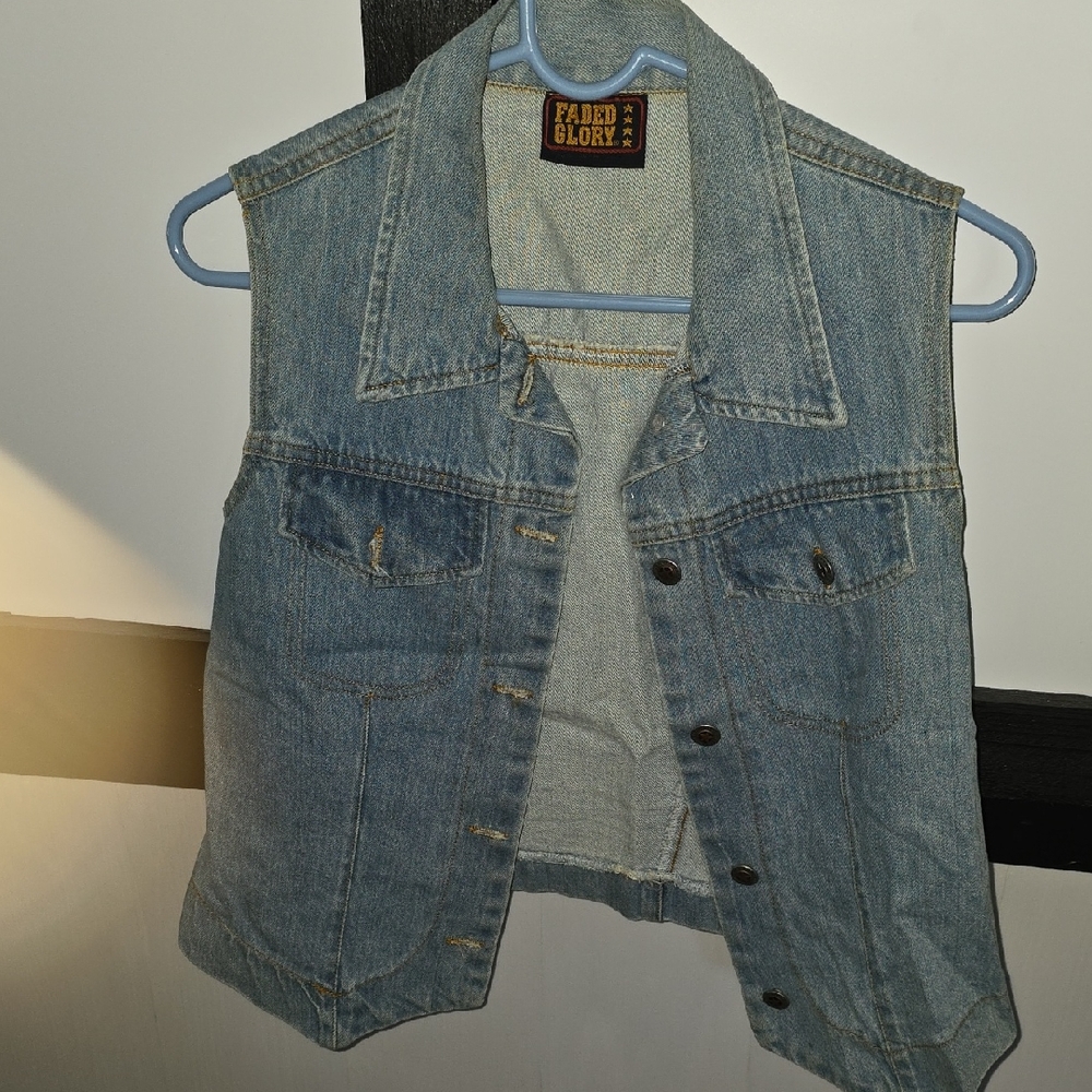 Faded Glory Light Blue Denim Vest